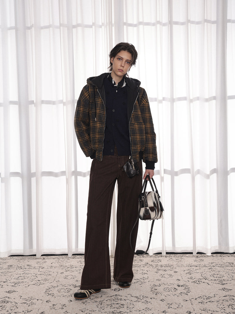 American checkered suit pants for men and women straight leg pants