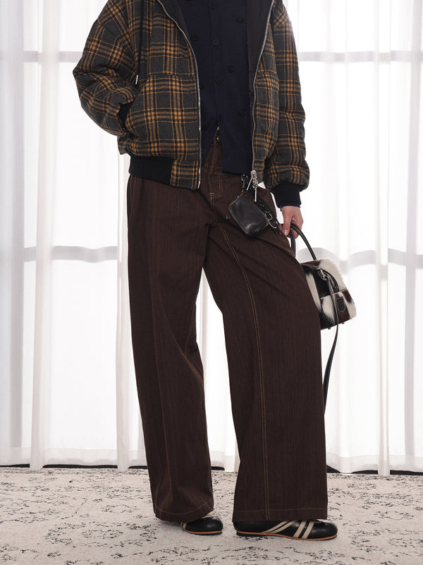 American checkered suit pants for men and women straight leg pants