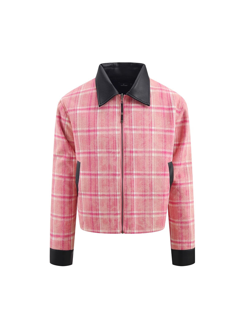 HAS2SONS Pink Grid Double sided Clean Fit Jacket Short