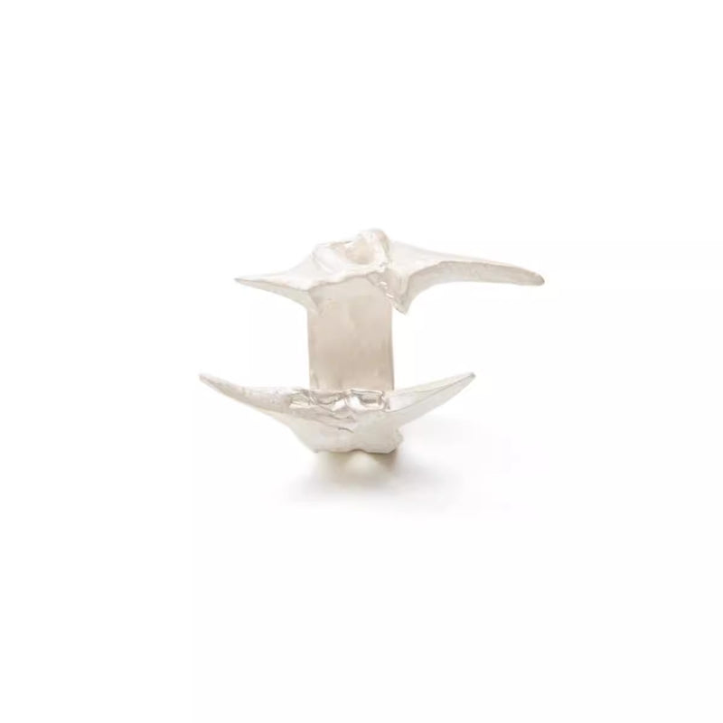 Ree hand polished irregular hollow 925 sterling silver ring