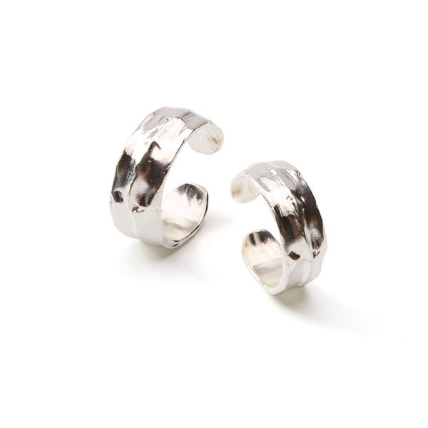 Ree meets irregular lava pattern 925 silver ring for men and women