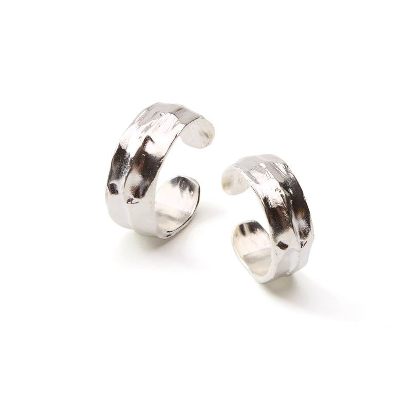Ree meets irregular lava pattern 925 silver ring for men and women