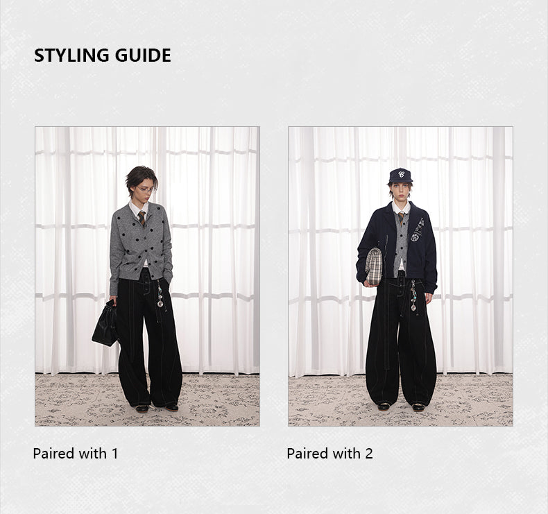 Antsstna vintage jeans for men and women, loose straight leg