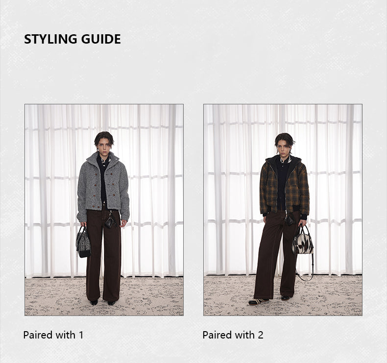 American checkered suit pants for men and women straight leg pants