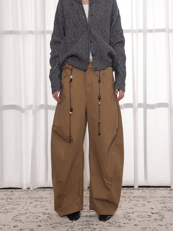 Antsstna pleated design loose slimming men's and women's curved knife pants
