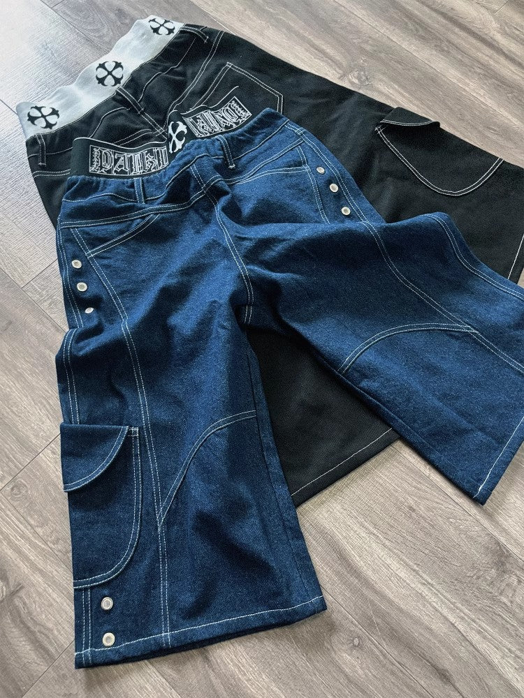 PAIKI Boxing Deconstruction Bright Thread Multi Pocket Pants