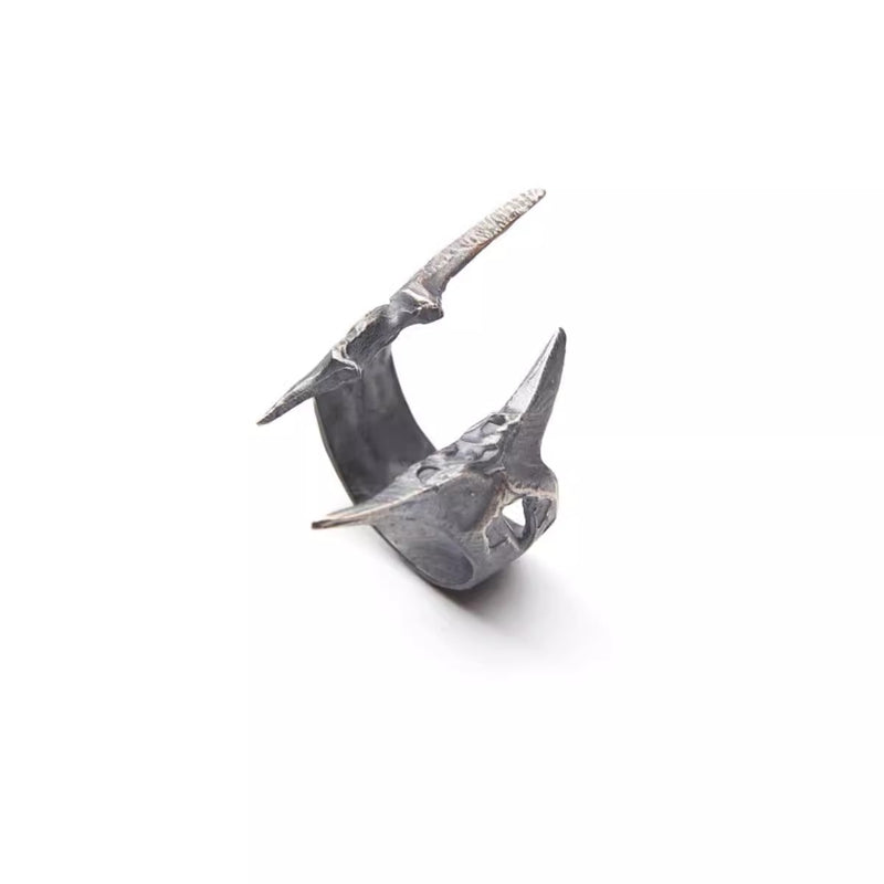 Ree hand polished irregular hollow 925 sterling silver ring
