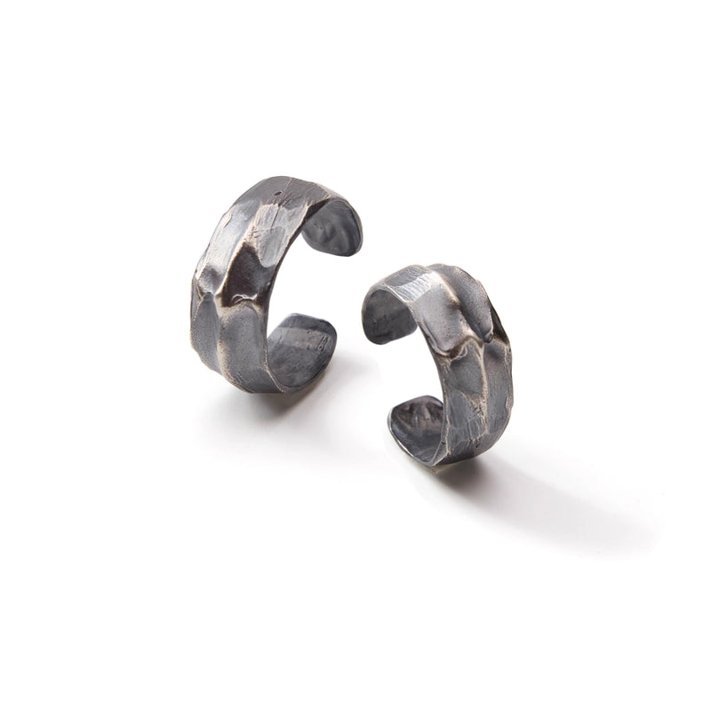 Ree meets irregular lava pattern 925 silver ring for men and women