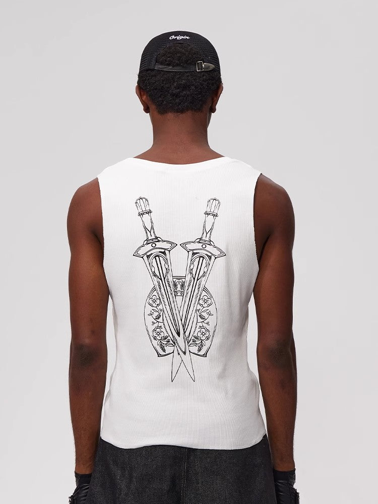 Fouth3ex 25Ss Sword Sanskrit vest fit sleeveless T-shirt