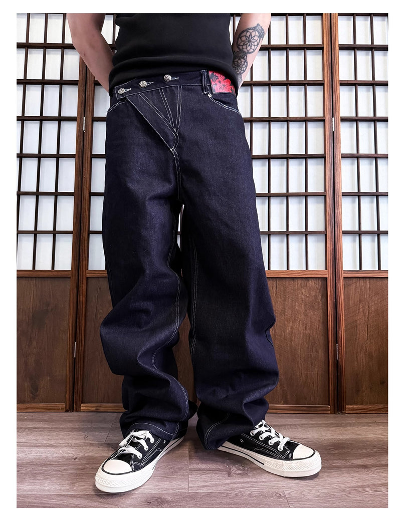 PAIKI three breasted original cow 13OZ denim jeans baggy