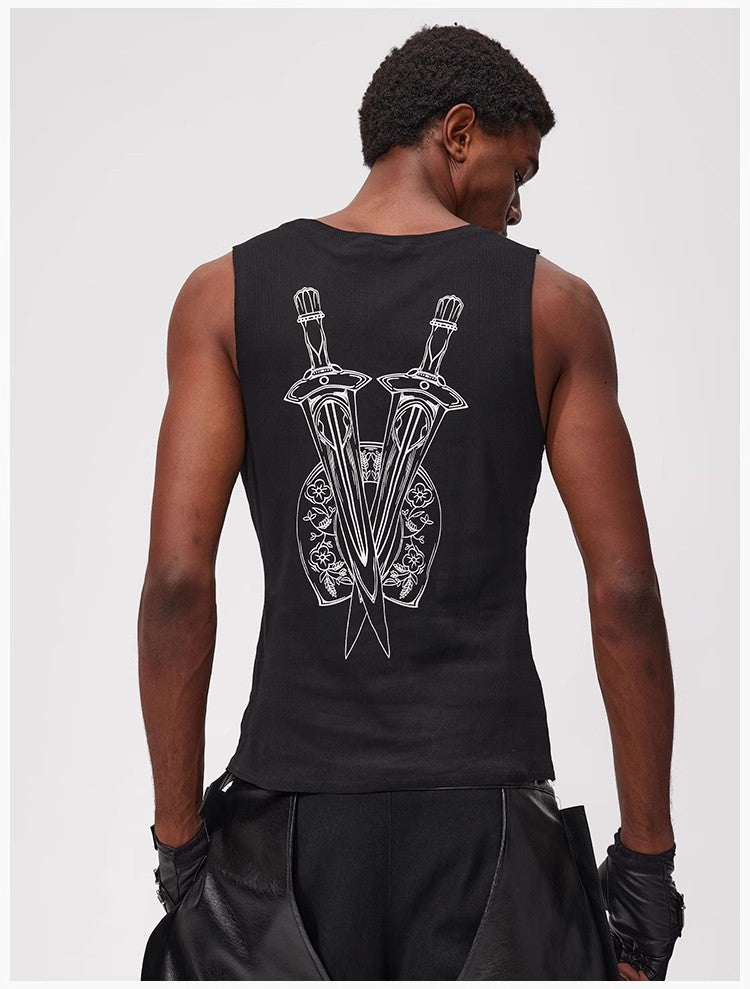 Fouth3ex 25Ss Sword Sanskrit vest fit sleeveless T-shirt