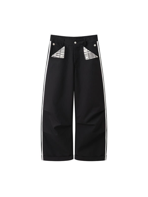 Antsstna straight leg pants with folded pockets and plaid pattern for men and women