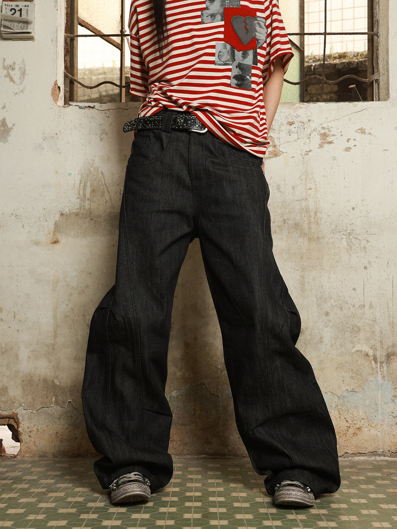 HAS2SONS deconstructs multi piece spliced original denim jeans