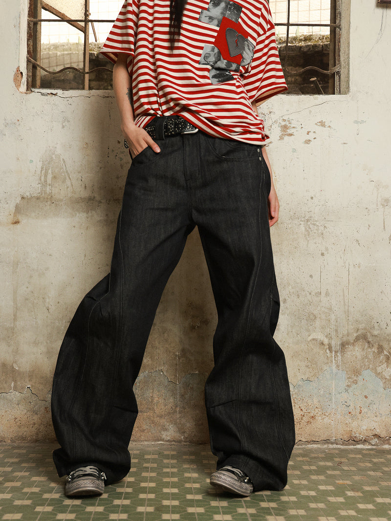 HAS2SONS deconstructs multi piece spliced original denim jeans