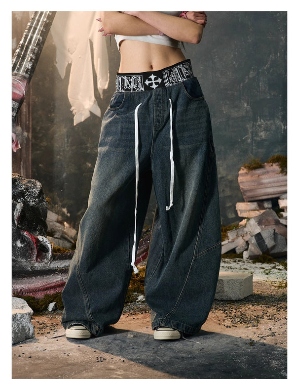 PAIKI Boxing Baggy Versatile Wide Leg Pants