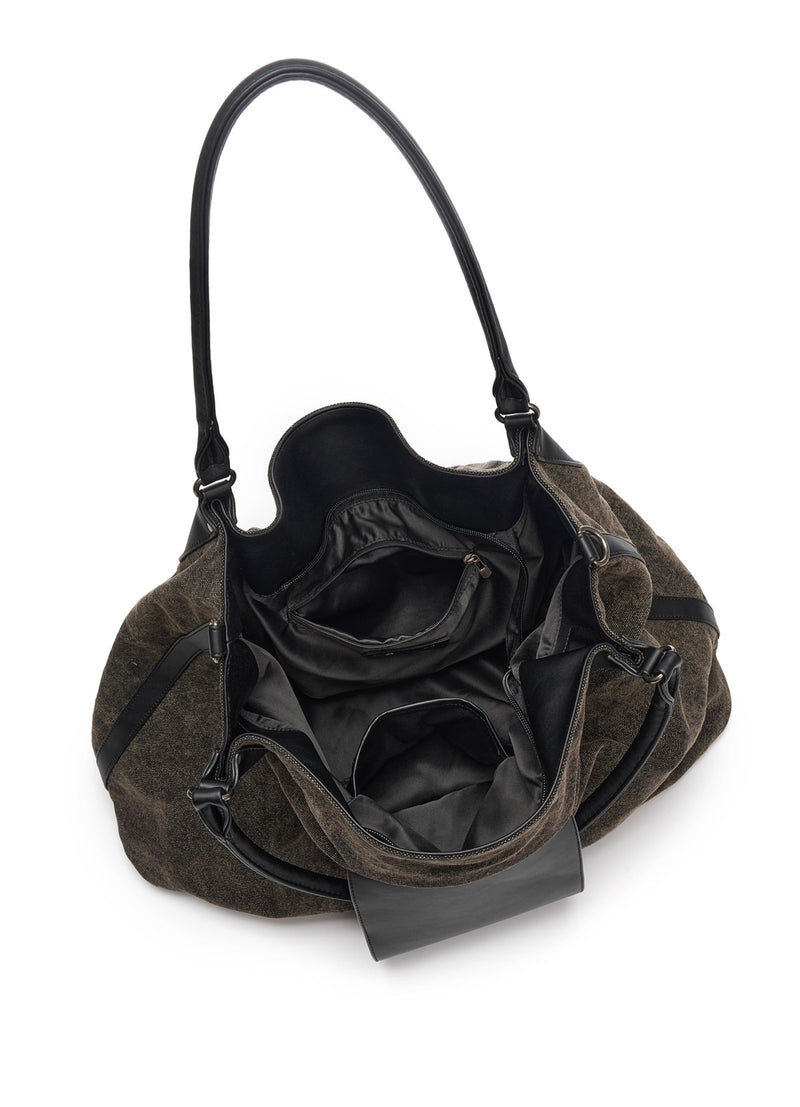 Kuroda Moss Rock Brown Used Canvas Tote Bag Crossbody Bag