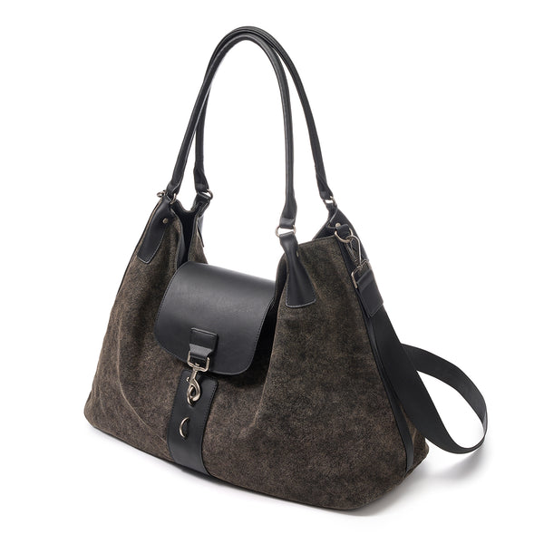 Kuroda Moss Rock Brown Used Canvas Tote Bag Crossbody Bag