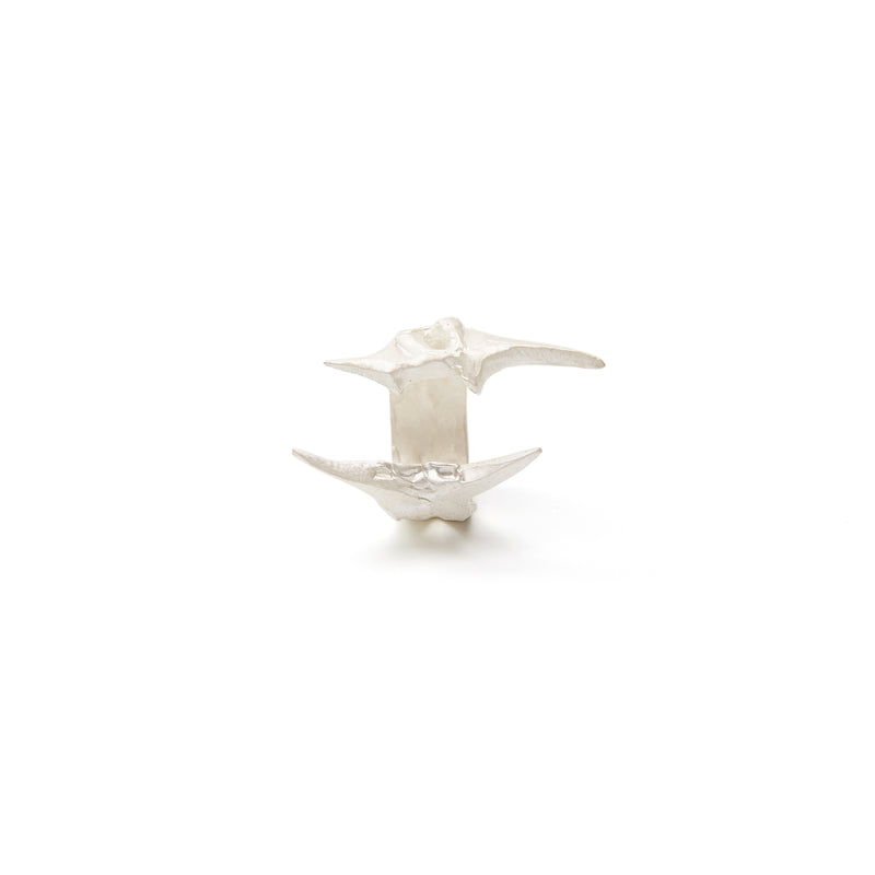 Ree hand polished irregular hollow 925 sterling silver ring